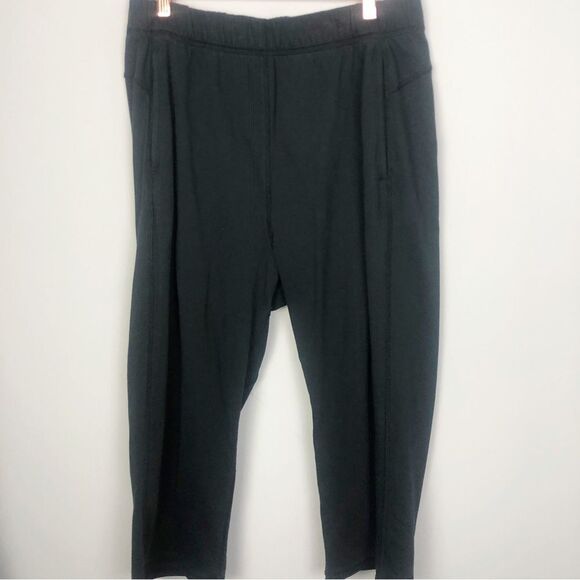 LULULEMON | LA Wide Leg Crop Pants Black With Red Logo Women’s Size 10 - Picture 3 of 12